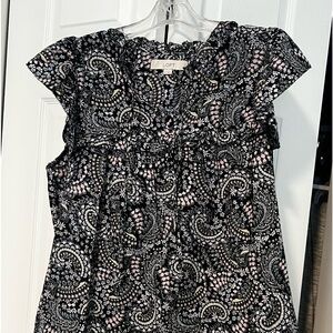 Loft black floral top.